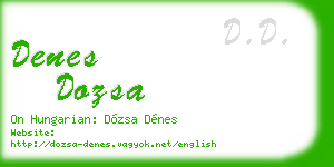 denes dozsa business card