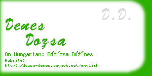 denes dozsa business card